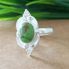 925 Sterling Silver Oval Turquoise Ring, New Design Natural Green Copper Turquoise Oval Stone Ring, Turquoise Oval Ring, Statement Ring