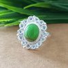 925 Sterling Silver Oval Turquoise Ring, New Design Natural Green Copper Turquoise Oval Stone Ring, Turquoise Oval Ring, Statement Ring