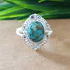925 Sterling Silver Statement Ring, NEW ARRIVAL Natural Blue Copper Turquoise Oval Silver Ring, Turquoise Oval Silver Ring, Gemstone Ring