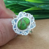 925 Sterling Silver Statement Ring, NEW ARRIVAL Natural Green Copper Turquoise Oval Silver Ring, Turquoise Oval Silver Ring, Gemstone Ring