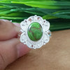 925 Sterling Silver Statement Ring, NEW ARRIVAL Natural Green Copper Turquoise Oval Silver Ring, Turquoise Oval Silver Ring, Gemstone Ring