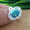 925 Sterling Silver Statement Ring, NEW ARRIVAL Natural Blue Copper Turquoise Oval Silver Ring, Turquoise Oval Silver Ring, Gemstone Ring