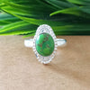 925 Sterling Silver Statement Ring, NEW ARRIVAL Natural Green Copper Turquoise Oval Silver Ring, Turquoise Oval Silver Ring, Gemstone Ring
