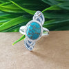 925 Sterling Silver Statement Ring, NEW ARRIVAL Natural Blue Copper Turquoise Oval Silver Ring, Turquoise Oval Silver Ring, Gemstone Ring