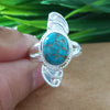 925 Sterling Silver Statement Ring, NEW ARRIVAL Natural Blue Copper Turquoise Oval Silver Ring, Turquoise Oval Silver Ring, Gemstone Ring