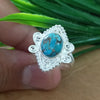 925 Sterling Silver Statement Ring, NEW ARRIVAL Natural Blue Copper Turquoise Oval Silver Ring, Turquoise Oval Silver Ring, Gemstone Ring