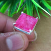 Amazing RED RUBY Square Silver Solitaire Ring, 925 Sterling Silver Prong Ring, Red Ruby Square Cut Gemstone Silver Ring, Prong ring