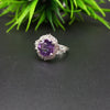 Natural Purple Amethyst Round Solitaire Silver Ring, 925 Sterling Silver Ring, Engagement - Wedding Ring, Dainty American Diamond Jewelry