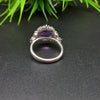 Natural Purple Amethyst Round Solitaire Silver Ring, 925 Sterling Silver Ring, Engagement - Wedding Ring, Dainty American Diamond Jewelry