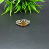 925 Sterling Silver Ring | Natural Citrine Solitaire Ring | Fancy Cut Gemstone Silver Ring | Citrine Jewelry | November Birthstone Jewelry |