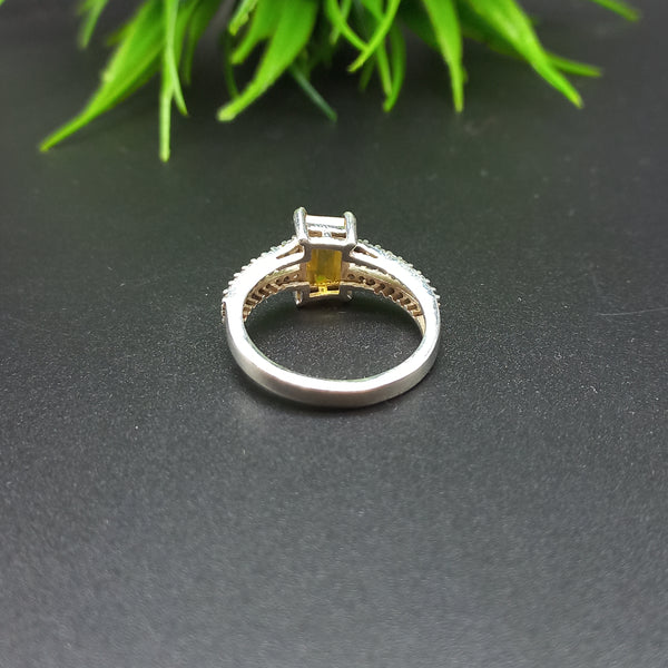 925 Sterling Silver Ring | Natural Citrine Solitaire Ring | Fancy Cut Gemstone Silver Ring | Citrine Jewelry | November Birthstone Jewelry |
