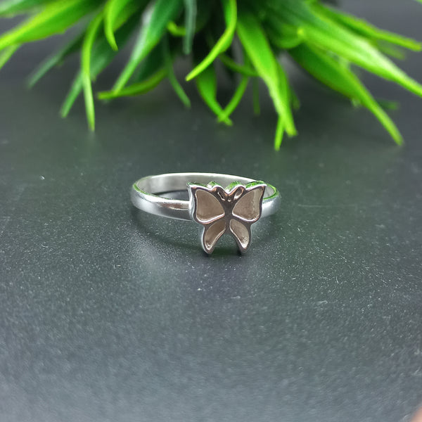 925 Sterling Silver Ring, Plain Bezel Cup Butterfly Close Blank Ring, Setting For Making Ring 10X10 MM, DIY Jewelry Supplies