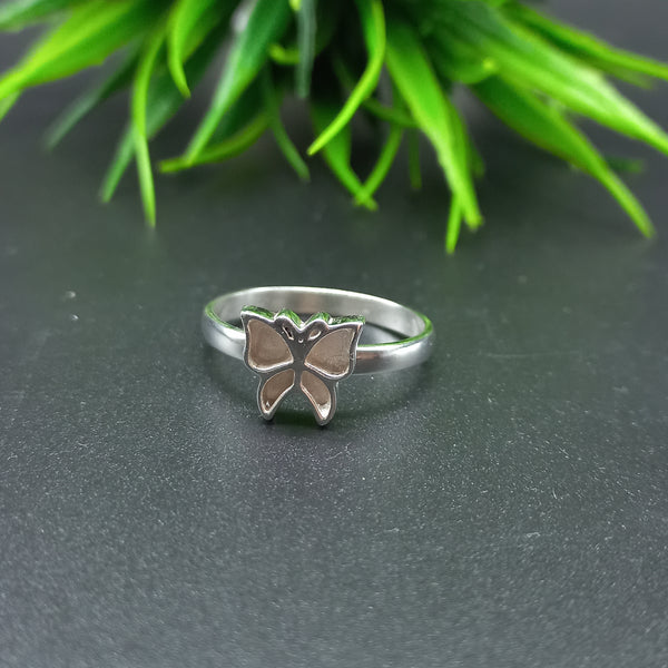925 Sterling Silver Ring, Plain Bezel Cup Butterfly Close Blank Ring, Setting For Making Ring 10X10 MM, DIY Jewelry Supplies