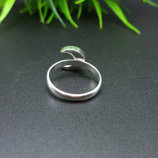 925 Sterling Silver Ring, Plain Bezel Cup Half Moon Close Blank Ring, Setting For Making Ring 10X10 MM, DIY Jewelry Supplies