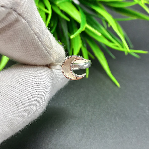 925 Sterling Silver Ring, Plain Bezel Cup Half Moon Close Blank Ring, Setting For Making Ring 10X10 MM, DIY Jewelry Supplies
