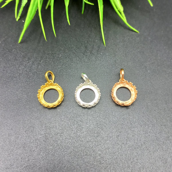 925 Sterling Silver Round Pendant, Bezel Cup Crown Round Pendant, Setting For Making Pendant 5x5 MM To 15x15 MM, DIY Jewelry Supplies