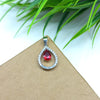 925 Sterling Silver Red Cubic Zirconia Pendant, 6X4 MM Eye Clean Red Cubic Zirconia Pendant For Gift, Awesome Birthday Gift For Her
