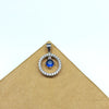 925 Sterling Silver Cubic Zirconia Round Pendant, 4MM Beautiful Blue Cubic Zirconia Round Pendant, Minimalist Dainty Round Pendant