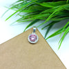 925 Sterling Silver Cubic Zirconia Pendant, 6MM Classic Pink Cubic Zirconia Round Pendant, One Of A Kind Jewelry, Gift For Wife