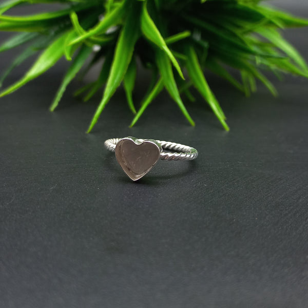 925 Sterling Silver Ring, Spiral Wire Plain Bezel Cup Heart Close Blank Ring, Setting For Making Ring 10 MM To 14 MM, DIY Jewelry Supplies