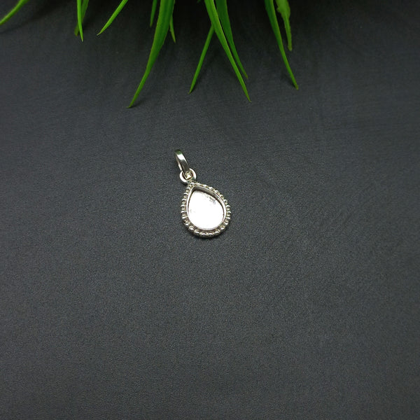 925 Sterling Silver Pendant, Beaded Bezel Cup Close Blank Collet Pear Pendant, Setting For Making Pendant 6x4 MM To 14x21 MM, DIY