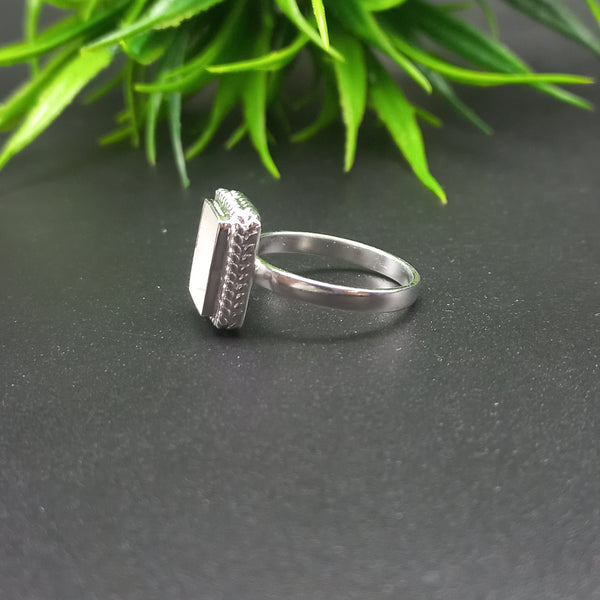 925 Sterling Silver Rectangle Ring, Wire Wrapped Bezel Cup Close Blank Ring, Setting For Making Ring 6X4 To20x25 MM, DIY Jewelry Supplies