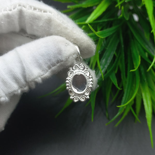 925 Sterling Silver Oval Pendant, New Design Bezel Cup Open Blank Oval pendant, Setting For Making Pendant 6x4 MM To 35x40 MM, DIY Jewelry