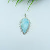Natural Larimar Gemstone Pendants / Wholesale Pendants / Minimalist Pendants / Jewelry for Gift / 925 Sterling Silver Plated Pendant