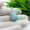 Natural Larimar Gemstone Pendants / Wholesale Pendants / Minimalist Pendants / Jewelry for Gift / 925 Sterling Silver Plated Pendant