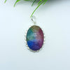 Natural Rainbow Solar Quartz Gemstone Pendants / Wholesale Pendants / Minimalist Pendants / Jewelry for Gift / 925 Sterling Silver Plated Pendant