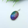 Natural Rainbow Solar Quartz Gemstone Pendants / Wholesale Pendants / Minimalist Pendants / Jewelry for Gift / 925 Sterling Silver Plated Pendant