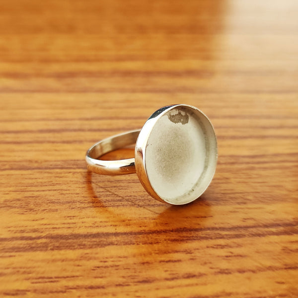 925 Sterling Silver Collet Round Ring, Plain Bezel Cup Round Close Blank Ring, Setting For Making Ring 2 MM To 40 MM, DIY Jewelry Supplies