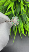 Natural Ethiopian Opal Round Cabochon Solitaire Silver Ring, 925 Sterling Silver Ring, Engagement - Wedding Ring, Dainty Opal Silver Jewelry