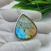 Natural Labradorite Gemstone Pendants / Wholesale Pendants / Minimalist Pendants / Jewelry for Gift / 925 Sterling Silver Plated Pendant