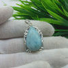 Natural Larimar Gemstone Pendants / Wholesale Pendants / Minimalist Pendants / Jewelry for Gift / 925 Sterling Silver Plated Pendant